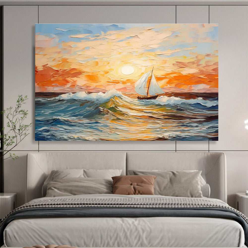 evening coastal abstract canvas design 7